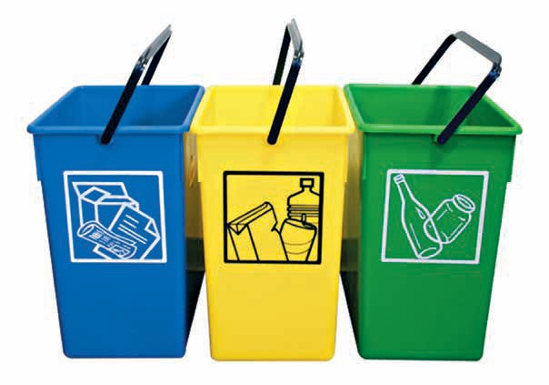 RECYCLING BIN 15 Lt WITH LOGO BLUE