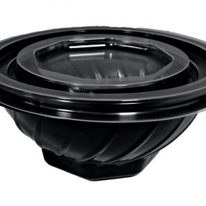 Microwaveable Black Base Soup Bowl 500/1000cc