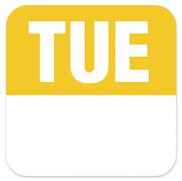 DAY LABELS TUESDAY 25mm