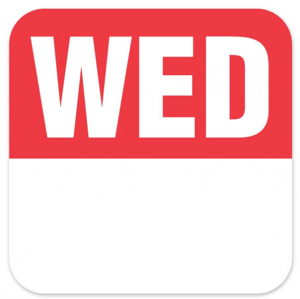 DAY LABELS WEDNESDAY 25mm