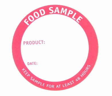 FOOD SAMPLE 50mm LABELS