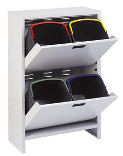 Mobiletta ventilato per la raccolta differenziata ECO-AIR4 con 4 secchi